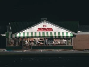 The outside of a Krispy Kreme