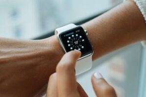 Apple watch on a wrist